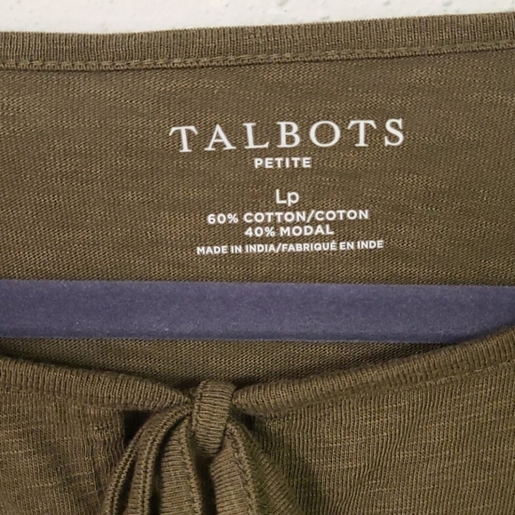 TALBOTS EMBROIDERY BROWN TOP SZ LARGE PETITE - Picture 3 of 5